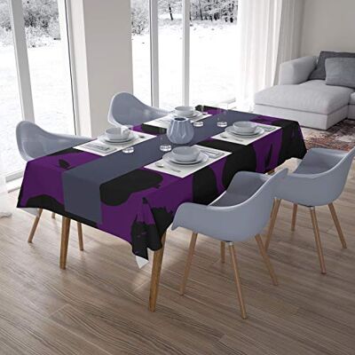 Bonamaison Dekoracja kuchenna, obrus, fioletowy, czarny, 140 x 200 cm zaprojektowany i wyprodukowany w Turcji Bonamaison Dekoracja kuchenna, obrus, fioletowy, czarny, 140 x 200 cm zaprojektowany i wyprodukowany w Turcji