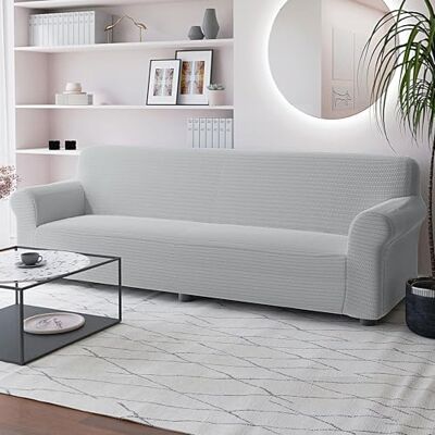 Italian Bed Linen FASHIONABLE pokrowiec na sofę z pełnym pokryciem, jasnoszary 4-osobowy Italian Bed Linen FASHIONABLE pokrowiec na sofę z pełnym pokryciem, jasnoszary 4-osobowy