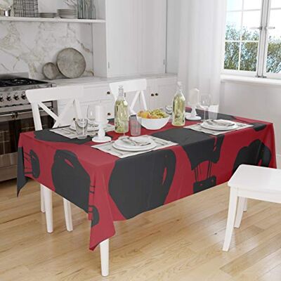 Bonamaison Dekoracja kuchenna, obrus, czerwono-czarny, 140 x 160 cm – zaprojektowany i wyprodukowany w Turcji Bonamaison Dekoracja kuchenna, obrus, czerwono-czarny, 140 x 160 cm – zaprojektowany i wyprodukowany w Turcji