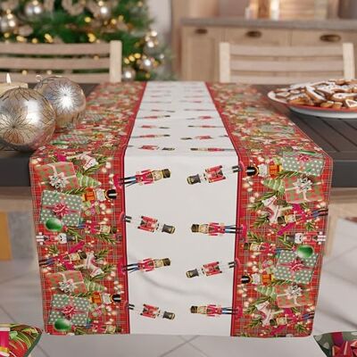 PETTI Artigiani Italiani Bieżnik na stół bożonarodzeniowy, bieżnik kuchenny 140 x 40 cm, bieżnik bożonarodzeniowy elegancki żołnierzyk, 100% Made in Itay PETTI Artigiani Italiani Bieżnik na stół bożonarodzeniowy, bieżnik kuchenny 140 x 40 cm, bieżnik bożonarodzeniowy elegancki żołnierzyk, 100% Made in Itay