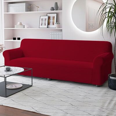Italian Bed Linen FASHIONABLE pokrowiec na sofę z pełnym pokryciem, kolor bordowy, 4-osobowy Italian Bed Linen FASHIONABLE pokrowiec na sofę z pełnym pokryciem, kolor bordowy, 4-osobowy