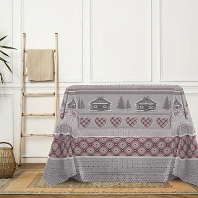 PENSIERI DELICATI Pokrowiec na sofę 250 x 290 cm Made in Italy, 100% czysta bawełna, wzór czerwonego domku, idealny jako ręcznik dekoracyjny, narzuta na łóżko lub letnia narzuta na łóżko (2 PENSIERI DELICATI Pokrowiec na sofę 250 x 290 cm Made in Italy, 100% czysta bawełna, wzór czerwonego domku, idealny jako ręcznik dekoracyjny, narzuta na łóżko lub letnia narzuta na łóżko (2