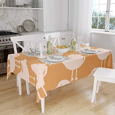 Bonamaison Dekoracja kuchenna, obrus, pomarańczowy, Off White, 140 x 160 cm zaprojektowany i wyprodukowany w Turcji Bonamaison Dekoracja kuchenna, obrus, pomarańczowy, Off White, 140 x 160 cm zaprojektowany i wyprodukowany w Turcji
