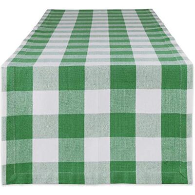DII Buffalo Check Collection, klasyczny bieżnik na stół wiejski, 35 x 180 cm, zielony i biały DII Buffalo Check Collection, klasyczny bieżnik na stół wiejski, 35 x 180 cm, zielony i biały