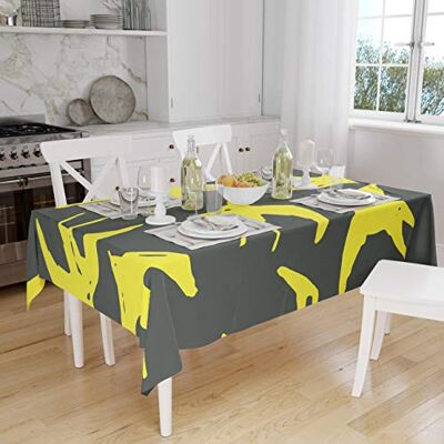 Bonamaison Dekoracja kuchenna, obrus, neonowy żółty, dym, 140 x 160 cm – zaprojektowany i wyprodukowany w Turcji Bonamaison Dekoracja kuchenna, obrus, neonowy żółty, dym, 140 x 160 cm – zaprojektowany i wyprodukowany w Turcji