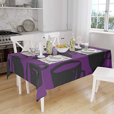 Bonamaison Dekoracja kuchenna, obrus, fioletowy, czarny, 140 x 160 cm zaprojektowany i wyprodukowany w Turcji Bonamaison Dekoracja kuchenna, obrus, fioletowy, czarny, 140 x 160 cm zaprojektowany i wyprodukowany w Turcji