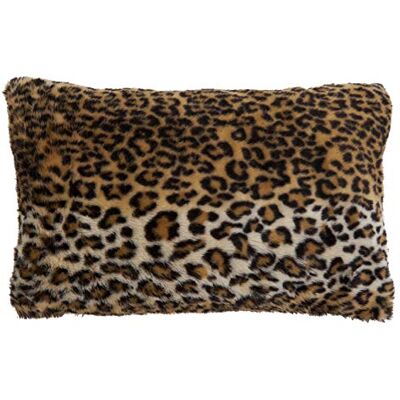 SARO LIFESTYLE Poduszka dekoracyjna ze sztucznego futra z nadrukiem geparda, 30 cm x 50 cm, wypełniona poliestrem, brązowa SARO LIFESTYLE Poduszka dekoracyjna ze sztucznego futra z nadrukiem geparda, 30 cm x 50 cm, wypełniona poliestrem, brązowa