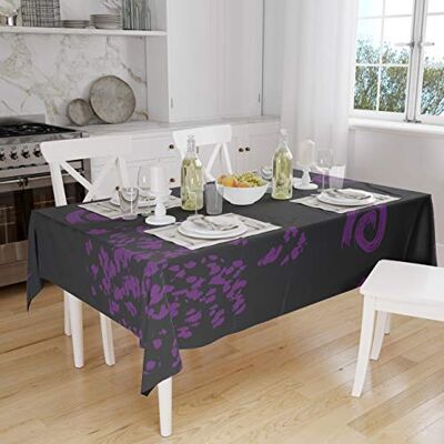 Bonamaison Dekoracja kuchenna, obrus, fioletowy, czarny, 140 x 160 cm zaprojektowany i wyprodukowany w Turcji Bonamaison Dekoracja kuchenna, obrus, fioletowy, czarny, 140 x 160 cm zaprojektowany i wyprodukowany w Turcji