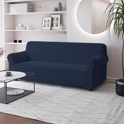 Italian Bed Linen FASHIONABLE pokrowiec na sofę z pełnym pokryciem, ciemnoniebieski 3-osobowy Italian Bed Linen FASHIONABLE pokrowiec na sofę z pełnym pokryciem, ciemnoniebieski 3-osobowy