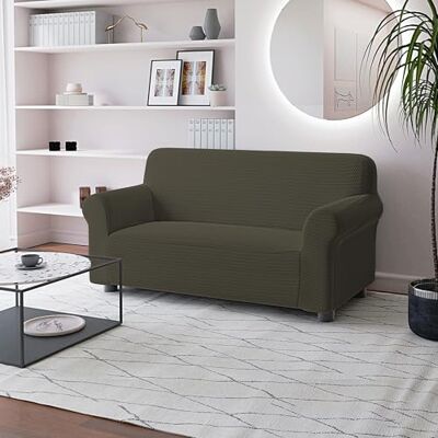 Italian Bed Linen FASHIONABLE pokrowiec na sofę z pełnym pokryciem, taupe 2-osobowy Italian Bed Linen FASHIONABLE pokrowiec na sofę z pełnym pokryciem, taupe 2-osobowy