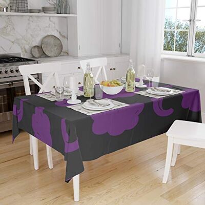 Bonamaison Dekoracja kuchenna, obrus, fioletowy, czarny, 140 x 160 cm – zaprojektowany i wyprodukowany w Turcji Bonamaison Dekoracja kuchenna, obrus, fioletowy, czarny, 140 x 160 cm – zaprojektowany i wyprodukowany w Turcji