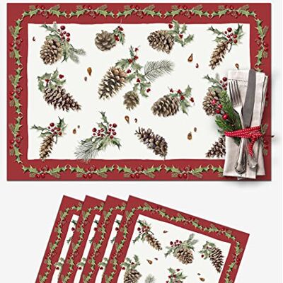 Vilber PINYES.3008 DU 44 Winyl Kolor Czerwony Pack 4 Obrusy Pojedyncze Vilber PINYES.3008 DU 44 Winyl Kolor Czerwony Pack 4 Obrusy Pojedyncze
