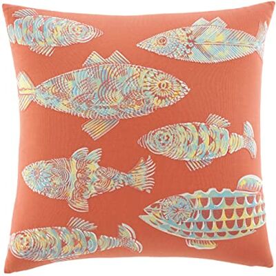Tommy Bahama Poduszka dekoracyjna, miękka bawełna, z zamkiem błyskawicznym, tropikalny design, idealna na łóżko lub kanapę, 1 sztuka, wielokolorowa, pomarańczowa Tommy Bahama Poduszka dekoracyjna, miękka bawełna, z zamkiem błyskawicznym, tropikalny design, idealna na łóżko lub kanapę, 1 sztuka, wielokolorowa, pomarańczowa
