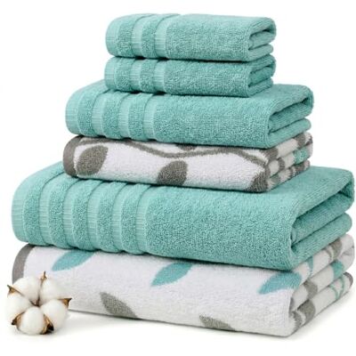 Zestaw ręczników bawełnianych dye-owatych Aqua od Amrapur Overseas Zestaw ręczników bawełnianych dye-owatych Aqua od Amrapur Overseas