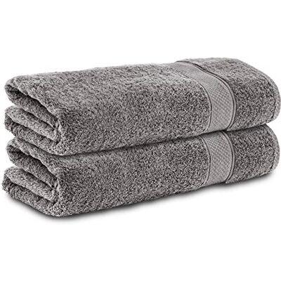Komfortec Zestaw 2 ręczników 50 x 100 cm, 100% bawełna, 470 g/m², frotte, miękkie, antracytowo-szare Komfortec Zestaw 2 ręczników 50 x 100 cm, 100% bawełna, 470 g/m², frotte, miękkie, antracytowo-szare