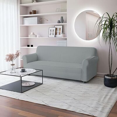 Italian Bed Linen Elastyczny pokrowiec na sofę IRIS z pełnym pokryciem, jasnoszary, 3-osobowy Italian Bed Linen Elastyczny pokrowiec na sofę IRIS z pełnym pokryciem, jasnoszary, 3-osobowy