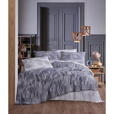 Nuit Des Rêves Premium Ranforce Double Quilt Cover Set (200 x 200 cm), 100% bawełna, szary i biały, w zestawie 2 poszewki na poduszki (80 x 80 cm), można prać w pralce w temperaturze 40°C, stylowe i Nuit Des Rêves Premium Ranforce Double Quilt Cover Set (200 x 200 cm), 100% bawełna, szary i biały, w zestawie 2 poszewki na poduszki (80 x 80 cm), można prać w pralce w temperaturze 40°C, stylowe i