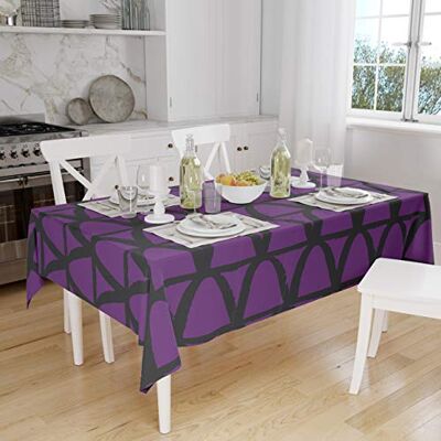 Bonamaison Dekoracja kuchenna, obrus, fioletowy, czarny, 140 x 160 cm – zaprojektowany i wyprodukowany w Turcji Bonamaison Dekoracja kuchenna, obrus, fioletowy, czarny, 140 x 160 cm – zaprojektowany i wyprodukowany w Turcji