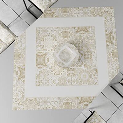 PETTI Artigiani Italiani Tekstylia kuchenne, nowoczesny bieżnik 90 x 90 cm z mikrofibry, elegancki obrus na stół z nadrukiem cyfrowym Vietri Tortora, 100% wyprodukowano we Włoszech PETTI Artigiani Italiani Tekstylia kuchenne, nowoczesny bieżnik 90 x 90 cm z mikrofibry, elegancki obrus na stół z nadrukiem cyfrowym Vietri Tortora, 100% wyprodukowano we Włoszech