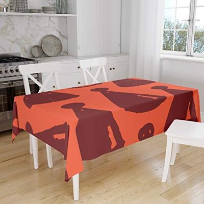 Bonamaison Dekoracja kuchenna, obrus, pomarańczowy bordowy, 140 x 160 cm – zaprojektowany i wyprodukowany w Turcji Bonamaison Dekoracja kuchenna, obrus, pomarańczowy bordowy, 140 x 160 cm – zaprojektowany i wyprodukowany w Turcji
