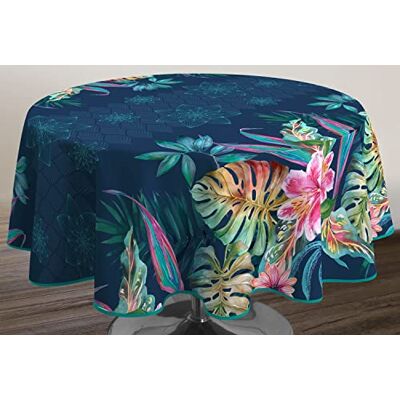 Le linge de Jules Obrus przeciw plamom Jungle owalny 150 x 240 cm, Niebieski, Różowy, Zielony, Fioletowy, Brązowy, Żółty Le linge de Jules Obrus przeciw plamom Jungle owalny 150 x 240 cm, Niebieski, Różowy, Zielony, Fioletowy, Brązowy, Żółty