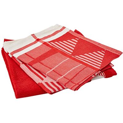 De Witte Lietaer 2 sztuki ściereczek do naczyń ręcznik frotte, bawełna, czerwony, 50 x 70 cm De Witte Lietaer 2 sztuki ściereczek do naczyń ręcznik frotte, bawełna, czerwony, 50 x 70 cm