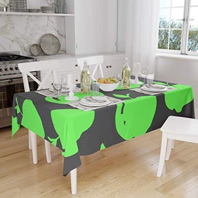 Bonamaison Dekoracja kuchenna, obrus, neonowy zielony dym, 140 x 160 cm – zaprojektowany i wyprodukowany w Turcji Bonamaison Dekoracja kuchenna, obrus, neonowy zielony dym, 140 x 160 cm – zaprojektowany i wyprodukowany w Turcji