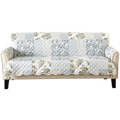Great Bay Home Patchworkowy ochraniacz na meble z nadrukiem na meble odporny na plamy pokrowiec na sofę (sofa, szary) Great Bay Home Patchworkowy ochraniacz na meble z nadrukiem na meble odporny na plamy pokrowiec na sofę (sofa, szary)