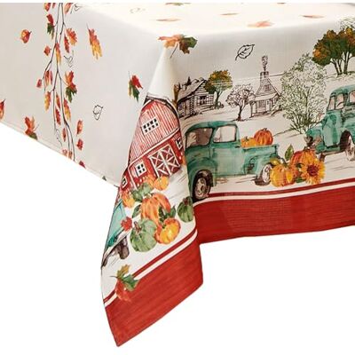 Elrene Home Fashions Farm Fresh obrus na ciężarówkę z dyni, wiele Elrene Home Fashions Farm Fresh obrus na ciężarówkę z dyni, wiele