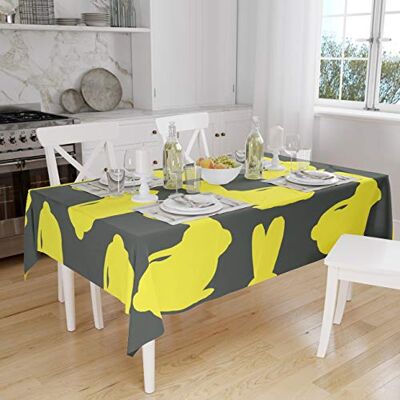 Bonamaison Dekoracja kuchenna, obrus, neonowy żółty, dym, 140 x 160 cm – zaprojektowany i wyprodukowany w Turcji Bonamaison Dekoracja kuchenna, obrus, neonowy żółty, dym, 140 x 160 cm – zaprojektowany i wyprodukowany w Turcji