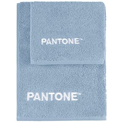 osama home SWEET HOME Pantone™ Zestaw ręczników 1+1 składający się z gościa 40 x 50 cm + twarz 50 x 100cm z haftem Pantone™, certyfikat Oeko Tex, Niebieski osama home SWEET HOME Pantone™ Zestaw ręczników 1+1 składający się z gościa 40 x 50 cm + twarz 50 x 100cm z haftem Pantone™, certyfikat Oeko Tex, Niebieski