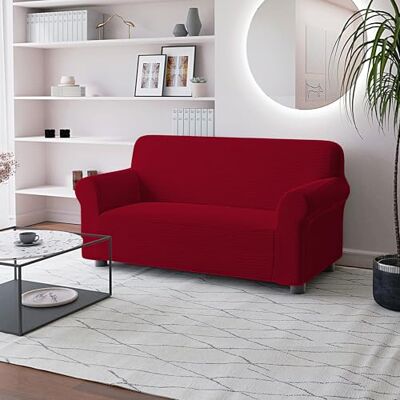Italian Bed Linen FASHIONABLE pokrowiec na sofę z pełnym pokryciem, bordowy, 2-osobowy Italian Bed Linen FASHIONABLE pokrowiec na sofę z pełnym pokryciem, bordowy, 2-osobowy