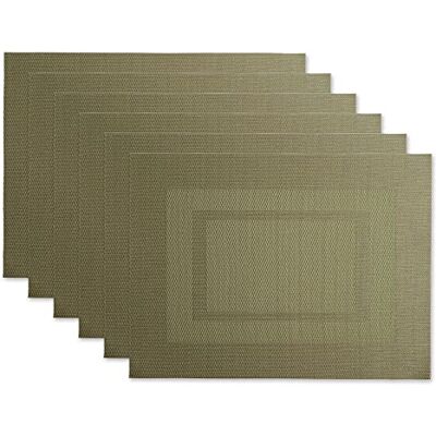 DII Kolekcja stołowa PVC tkana wewnątrz/na zewnątrz, zestaw podkładek, 13 x 17,25, szałwiowa zieleń, 6-częściowy DII Kolekcja stołowa PVC tkana wewnątrz/na zewnątrz, zestaw podkładek, 13 x 17,25, szałwiowa zieleń, 6-częściowy