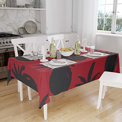 Bonamaison Dekoracja kuchenna, obrus, czerwono-czarny, 140 x 160 cm – zaprojektowany i wyprodukowany w Turcji Bonamaison Dekoracja kuchenna, obrus, czerwono-czarny, 140 x 160 cm – zaprojektowany i wyprodukowany w Turcji