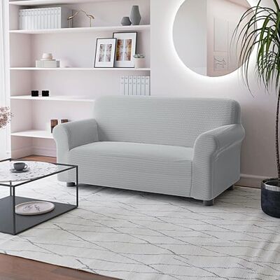 Italian Bed Linen FASHIONABLE pokrowiec na sofę z pełnym pokryciem, jasnoszary, 2-osobowy Italian Bed Linen FASHIONABLE pokrowiec na sofę z pełnym pokryciem, jasnoszary, 2-osobowy