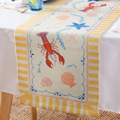 furn. Bieżnik stołowy w paski brunch do wewnątrz/na zewnątrz wielokolorowy 220 x 35 cm furn. Bieżnik stołowy w paski brunch do wewnątrz/na zewnątrz wielokolorowy 220 x 35 cm