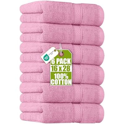 Utopia Towels Zestaw 6 ręczników premium (40 x 71 cm), 100% bawełna typu ring-spun, ultramiękkie i bardzo chłonne ręczniki 600 g/m² do łazienki, siłowni, prysznica, hotelu i spa (różowe) Utopia Towels Zestaw 6 ręczników premium (40 x 71 cm), 100% bawełna typu ring-spun, ultramiękkie i bardzo chłonne ręczniki 600 g/m² do łazienki, siłowni, prysznica, hotelu i spa (różowe)