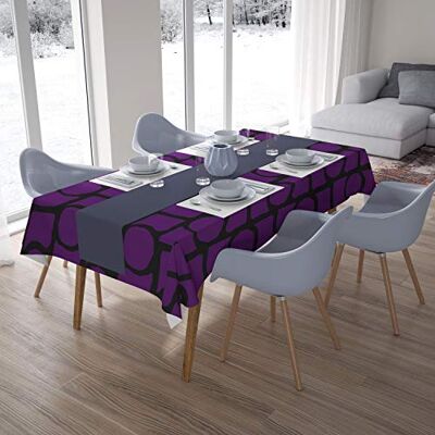 Bonamaison Dekoracja kuchenna, obrus, fioletowy, czarny, 140 x 200 cm – zaprojektowany i wyprodukowany w Turcji Bonamaison Dekoracja kuchenna, obrus, fioletowy, czarny, 140 x 200 cm – zaprojektowany i wyprodukowany w Turcji