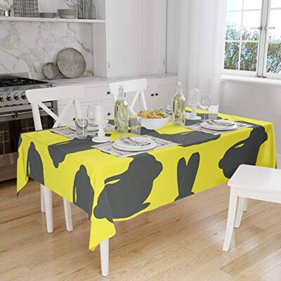 Bonamaison Dekoracja kuchenna, obrus, neonowy żółty, dym, 140 x 160 cm – zaprojektowany i wyprodukowany w Turcji Bonamaison Dekoracja kuchenna, obrus, neonowy żółty, dym, 140 x 160 cm – zaprojektowany i wyprodukowany w Turcji