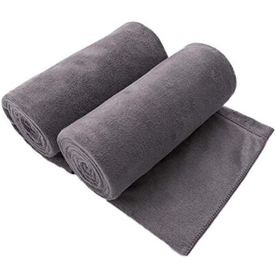 JML Ręcznik kąpielowy z mikrofibry 2-pak (76 x 152 cm), ponadwymiarowy, miękki, super chłonny i szybkoschnący, nie blaknie wielofunkcyjne zastosowanie do uprawiania sportu, podróży, fitnessu, jogi, szary JML Ręcznik kąpielowy z mikrofibry 2-pak (76 x 152 cm), ponadwymiarowy, miękki, super chłonny i szybkoschnący, nie blaknie wielofunkcyjne zastosowanie do uprawiania sportu, podróży, fitnessu, jogi, szary