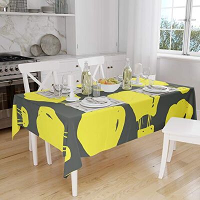 Bonamaison Dekoracja kuchenna, obrus, neonowy żółty, dym, 140 x 160 cm – zaprojektowany i wyprodukowany w Turcji Bonamaison Dekoracja kuchenna, obrus, neonowy żółty, dym, 140 x 160 cm – zaprojektowany i wyprodukowany w Turcji