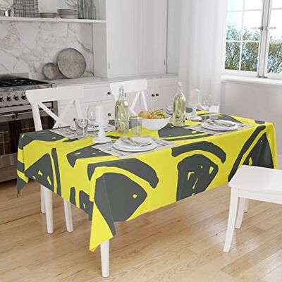 Bonamaison Dekoracja kuchenna, obrus, neonowy żółty, dym, 140 x 160 cm – zaprojektowany i wyprodukowany w Turcji Bonamaison Dekoracja kuchenna, obrus, neonowy żółty, dym, 140 x 160 cm – zaprojektowany i wyprodukowany w Turcji