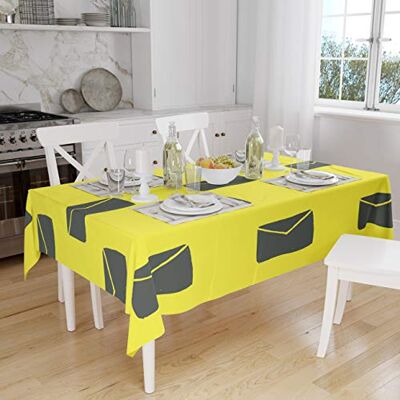 Bonamaison Dekoracja kuchenna, obrus, neonowy żółty, dym, 140 x 160 cm – zaprojektowany i wyprodukowany w Turcji Bonamaison Dekoracja kuchenna, obrus, neonowy żółty, dym, 140 x 160 cm – zaprojektowany i wyprodukowany w Turcji