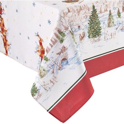 Elrene Home Fashions Śnieżna Śnieżna Śnieżna Zmarszczki Obrus Świąteczny/Świąteczny, 152 cm X 213 cm, Prostokąt Elrene Home Fashions Śnieżna Śnieżna Śnieżna Zmarszczki Obrus Świąteczny/Świąteczny, 152 cm X 213 cm, Prostokąt