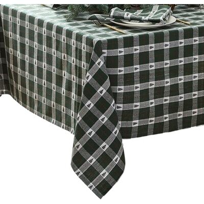 Elrene Home Fashions Sherwood Tree Dobby Boże Narodzenie/wakacje bawełniany prostokątny obrus, 152 cm x 304 cm, zielony Elrene Home Fashions Sherwood Tree Dobby Boże Narodzenie/wakacje bawełniany prostokątny obrus, 152 cm x 304 cm, zielony