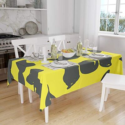 Bonamaison Dekoracja kuchenna, obrus, neonowy żółty, opar, 140 x 160 cm zaprojektowany i wyprodukowany w Turcji Bonamaison Dekoracja kuchenna, obrus, neonowy żółty, opar, 140 x 160 cm zaprojektowany i wyprodukowany w Turcji
