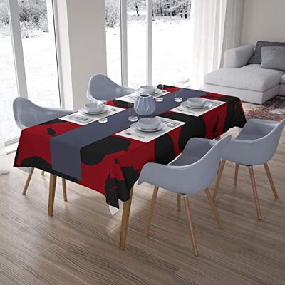 Bonamaison Dekoracja kuchenna, obrus, czerwony czarny, 140 x 200 cm zaprojektowany i wyprodukowany w Turcji Bonamaison Dekoracja kuchenna, obrus, czerwony czarny, 140 x 200 cm zaprojektowany i wyprodukowany w Turcji