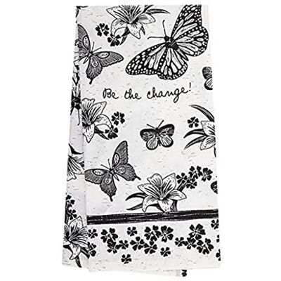 Karma Prezenty czarno-białe ręczniki do herbaty boho, 71 cm dł. x 50 cm szer Karma Prezenty czarno-białe ręczniki do herbaty boho, 71 cm dł. x 50 cm szer