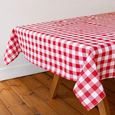 Talking Tables Tkanina duży czerwony obrus w kratkę w kratkę z bawełny z recyklingu prostokątny, wielokrotnego użytku i zmywalny obrus na stół na świeżym powietrzu, bufety, wesela i grille, piknik, Talking Tables Tkanina duży czerwony obrus w kratkę w kratkę z bawełny z recyklingu prostokątny, wielokrotnego użytku i zmywalny obrus na stół na świeżym powietrzu, bufety, wesela i grille, piknik,