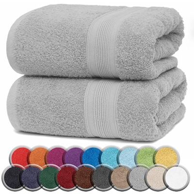 NatureMark Zestaw 2 ręczników do sauny jakość premium 80 x 200 cm ręcznik do sauny ręcznik do sauny 100% bawełna kolor: srebrno-szary NatureMark Zestaw 2 ręczników do sauny jakość premium 80 x 200 cm ręcznik do sauny ręcznik do sauny 100% bawełna kolor: srebrno-szary